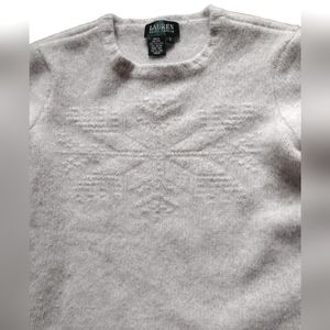 Lauren Ralph Lauren 75% Wool 25% Angora Rabbit Hair Light Gray Sweater, Size S